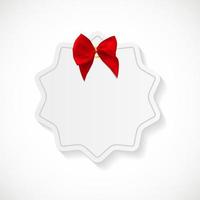 Gift Card with Red Ribbon and Bow. Vector illustration