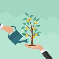 Money Tree, Financial Growth Flat Concept Vector Illustration