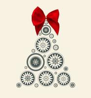 Abstract Beauty Christmas and New Year Background with Bow Ribbon. Vector Illustration
