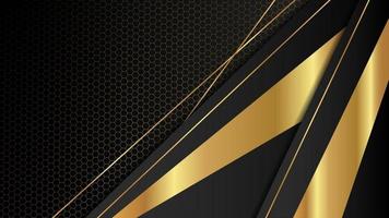 Gold and black with hexagonal abstract modern background vector