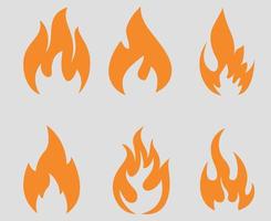 fire torch orange Collection illustration design Flaming with flame with Gray Background vector