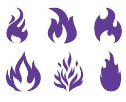 torch fire Collection icons flame vector illustration abstract design with Background White