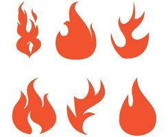 Fire torch Collection design with flame illustration with Background White vector