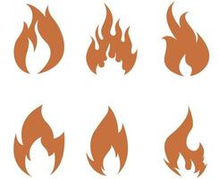 Fire torch Collection Flaming on Background illustration abstract design vector