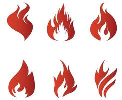 Fire Flaming torch Red Collection abstract on Background White illustration design vector