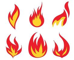 abstract fire torch Collection design Flaming on Background illustration vector