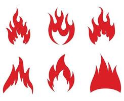 design Fire torch Collection Flame red  abstract illustration flame vector on White Background