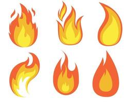 abstract torch Fire Collection design logos illustration on White Background vector