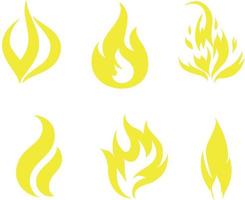 fire torch Yellow Collection vector abstract flame illustration design with Background White