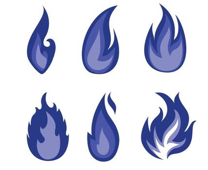 abstract Fire Collection torch design icons illustration with White Background vector