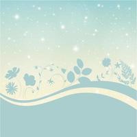 Abstract Natural Spring Background with Flowers and Leaves. Vector Illustration