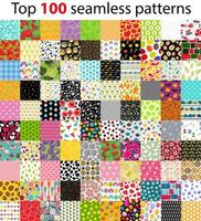 Big Collection, Set of 100 Top Seamless Pattern Backgrounds. Vec vector