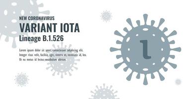 New Coronavirus or SARS-CoV-2 Variant Iota B.1.526 Illustration vector