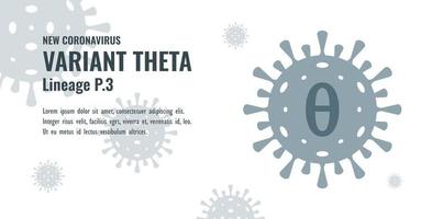 New Coronavirus or SARS-CoV-2 Variant Theta P.3 Illustration vector