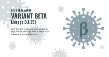 New Coronavirus or SARS-CoV-2 Variant Beta B.1.351 Illustration vector