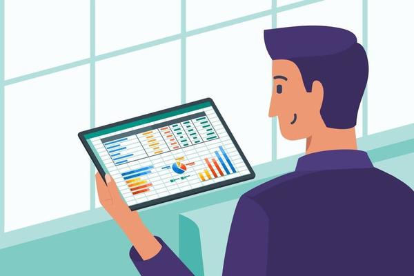 Business Manager Checking Out Company Data Growth