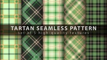 Set tartan textile seamless pattern. Hand draw