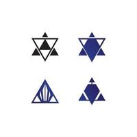 Diseño de logotipo de pirámide triangular y símbolo de vector egipcio y logotipo de empresa