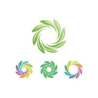 Tree leaf vector and green logo design friendly concept