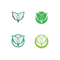 vector de hoja de árbol y concepto amigable de diseño de logotipo verde