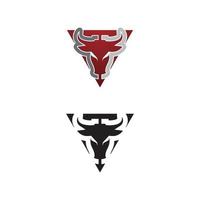 Bull horn and buffalo logo and symbols template icons app vector