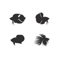 Fish animal aquatic logo beta fish design vector and illustration