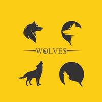 Logotipo de lobos, zorro, cabeza de lobo, vetor animal y diseño de logotipo Ilustración de perro rugido salvaje, abstracto para el logotipo del juego, símbolo animal de cabeza vector
