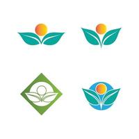 Tree leaf vector design eco friendly concept logo