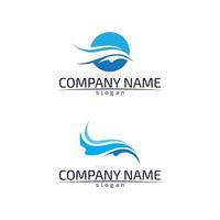 Waves beach blue water logo and symbols template icons app vector