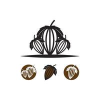 chocolate logo and cocoa icon and vector design nut and nut delicious