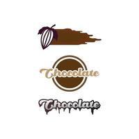 logotipo de chocolate e icono de cacao y diseño vectorial nuez y nuez deliciosa vector