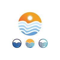 icono de onda de agua icono vectorial diseño de logotipo de playa para la naturaleza y el vector de diseño del océano