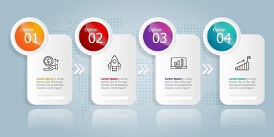 horizontal infographic presentation element template vector