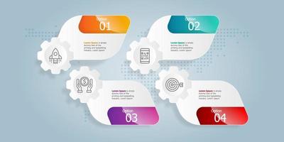 horizontal infographic presentation element template vector