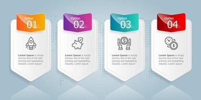 horizontal infographic presentation element template vector