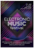 electronic music festival poster for party vector