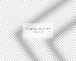 Shadow overlay effect. Natural shadows from window isolated on transparent background. Vector illustration.