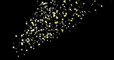 Golden Confetti Party Popper Explosions on a Black Background video