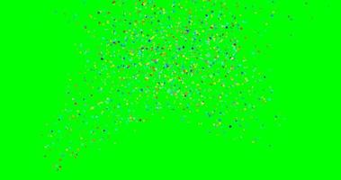 Explosões de confete em fundo verde