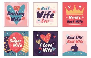 Best Wife Card Set vector