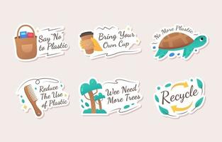 Reduce Plastic Usage Activism Sticker vector