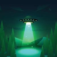 Ufo Space Ship at Night vector