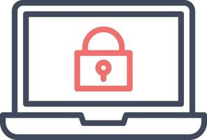 Locked Laptop Icon vector