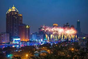 Firework show of Chinese lantern festival, Taiwan photo