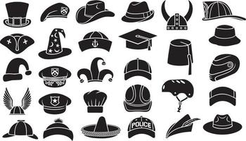 Collection of Hats vector