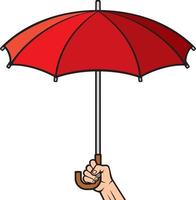 Hand Holding Opened Umbrella vector