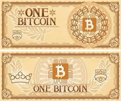 un billete de banco abstracto de bitcoin vector