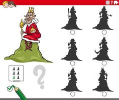 shadows game with cartoon king of the hill characters vector