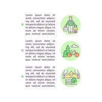 Tourism development concept line icons with text. PPT page vector template with copy space. Brochure, magazine, newsletter design element. Rural community linear illustrations on white