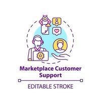 Marketplace customer support concept icon. Choice parameter abstract idea thin line illustration. Encouraging clients loyalty. Good service. Vector isolated outline color drawing. Editable stroke